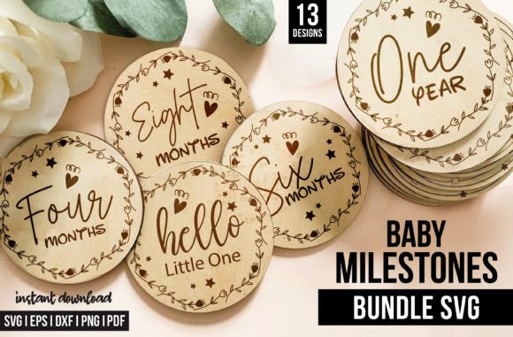 13 Monthly Woodlans Baby Milestones SVG: Graphics for Crafts Brands