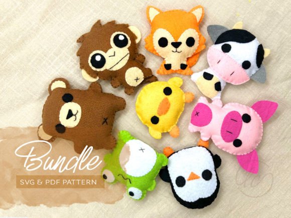 Animal Collection Felt Sewing Pattern: Graphics & Sewing Patterns