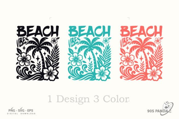 Beach Vibes Palm Tree Graphic: Crafts & Graphics for Content Publishers