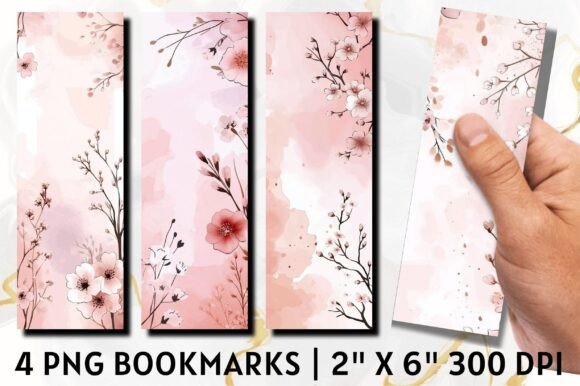 Beautiful Watercolor Flower Bookmark: Graphics for Crafts & Branding
