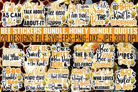 Bee Stickers Bundle: Graphics for Crafts & Handmade Business