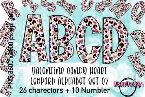 Candy Heart Leopard Valentines Alphabet