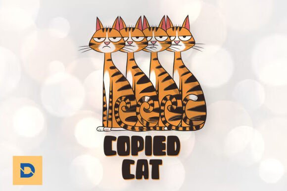 Copied Cat Funny Animal Puns PNG: Graphics for Print Templates