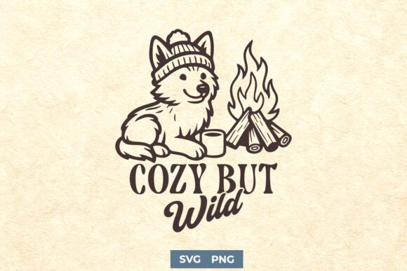 Cozy but Wild SVG PNG Cute Camping Dog