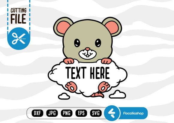 Cute Cloud Split Cut File, Mouse SVG: Graphics for Laser Engraving & Branding