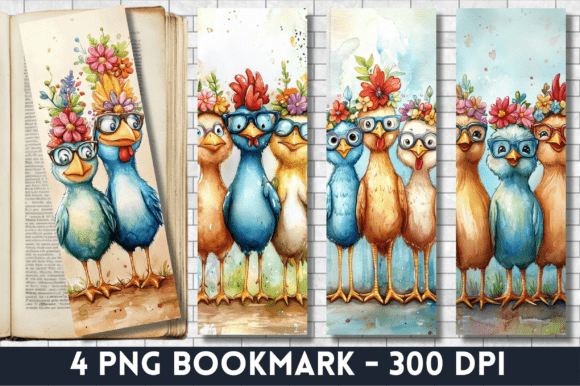 Farmhouse Chickens Bookmark Designs: Graphics for Crafts
