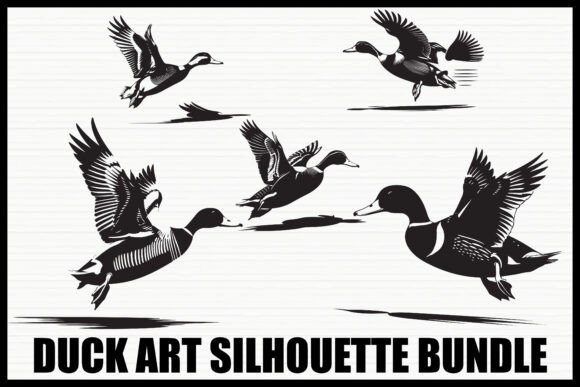 Flying Duck Silhouette Bundle: Graphics for Crafts & Creative Projects
