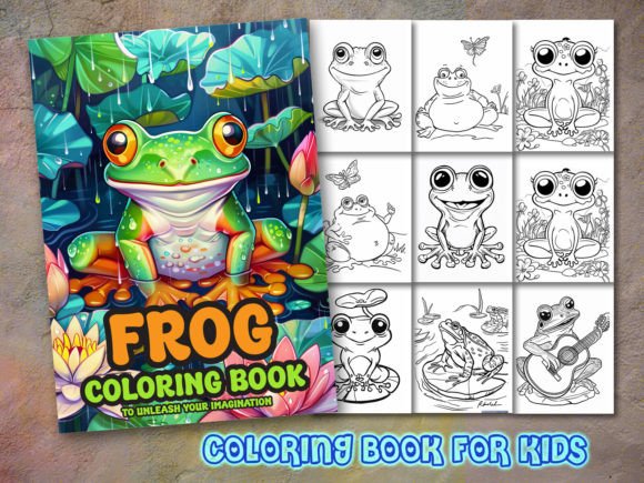 Frog Coloring Page and Coloring Book: Graphics & Coloring Pages Amp