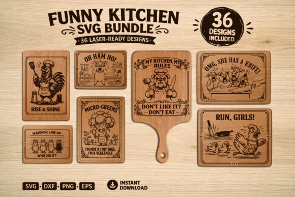 Funny Kitchen·Cutting Board Bundle: Graphics for Crafts Sellers