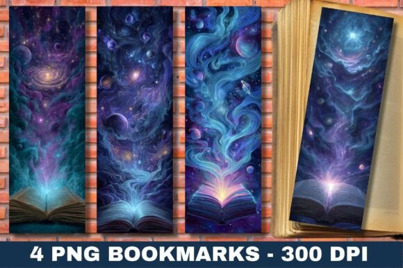 Galaxy Celestial World Book Bookmarks: Graphics for Crafts