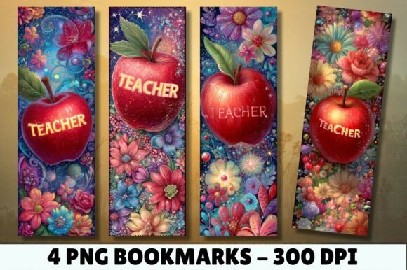 Galaxy Sparkle Apple Teacher Bookmark: Graphics & Crafts Asset Review