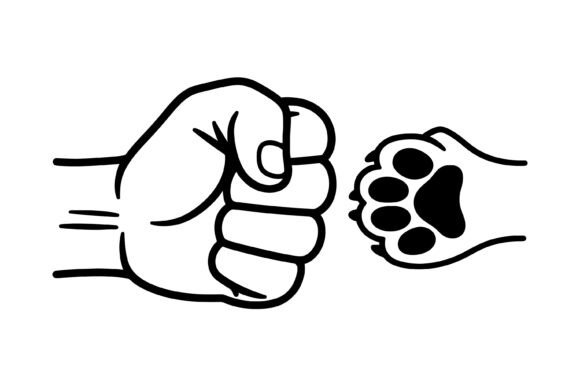 Human and Pet Fistbump Graphics for Crafts