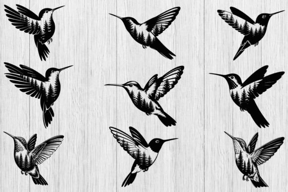 Hummingbird Forest SVG Bundle, Bird Lover Graphics