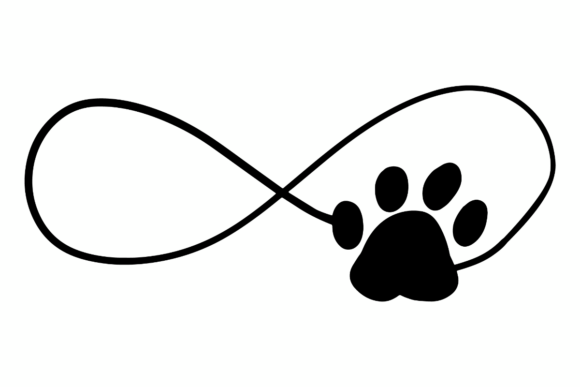 Infinite Love Paw Print Graphics for Crafts