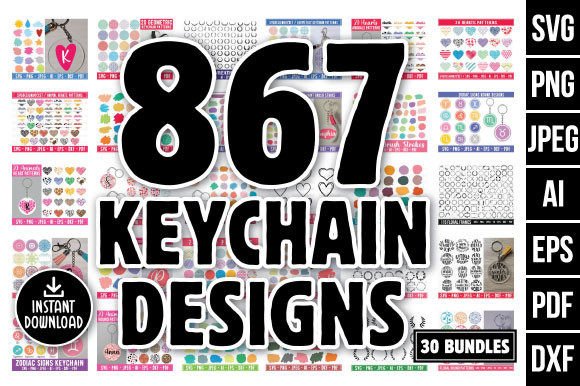 Keychain SVG Big Bundle: Graphics for Crafts Brands