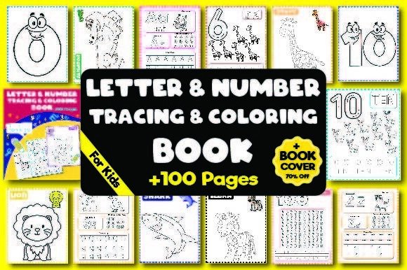 Letter Number Tracing and Coloring BOOK: Graphics for Teaching Materials