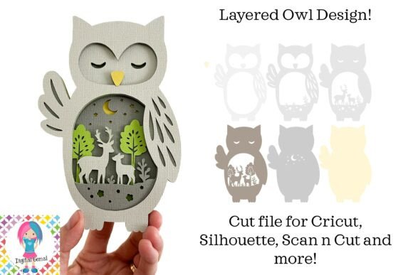 Owl, Layered Design: Graphics & Crafts Asset Review