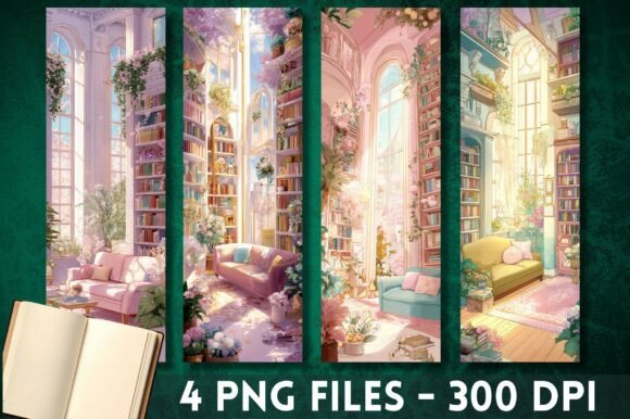 Pink Cottagecore Library Pastel Bookmark: Graphics & Crafts Asset Review