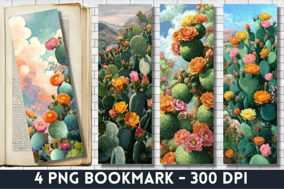 Prickly Cactus Flower Desert Bookmark: Graphics for Crafts & Content