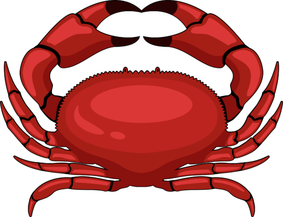 Red Crab Design Vector Cartoon Vector: Graphics & Logos