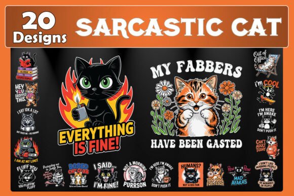 Sarcastic Cat SVG Bundle: Graphics for Crafts That Sell