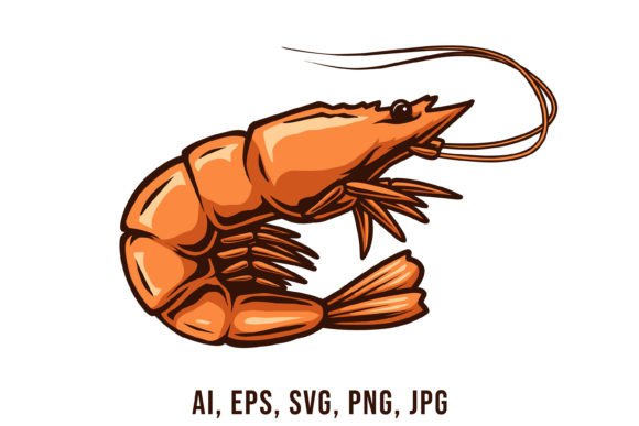 Shrimp Vector Drawing: Graphics for Crafts & Content