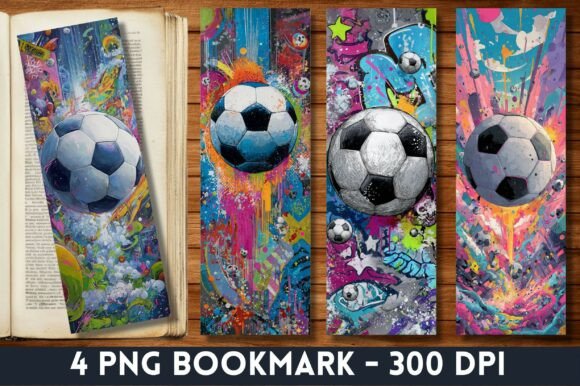 Soccer Ball Graffiti Splatter Bookmark: Graphics for Crafts & Creative Publishing