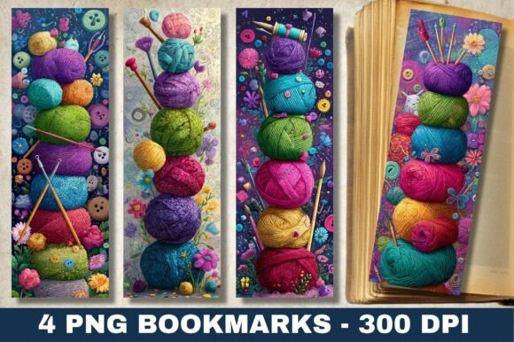 Stacked Yarn Balls Knitting Bookmark: Crafts & Graphics Asset Review