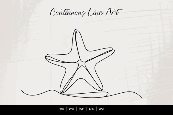 Starfish Line Art SVG: Graphics for Crafts & Creative Branding