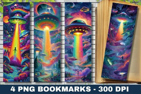 Vivid Rainbow Alien Abduction Bookmark