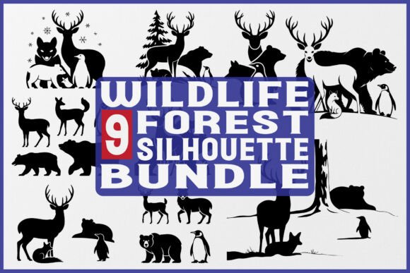 Wildlife Forest Silhouette Bundle: Graphics for Crafts