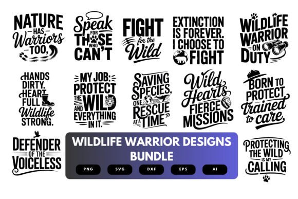 Wildlife Warrior SVG Bundle: Graphics for Crafts & Local Branding