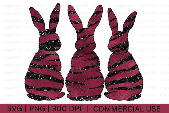 Zebra Print Easter Bunny SVG PNG: Graphics for Crafts & Local Branding